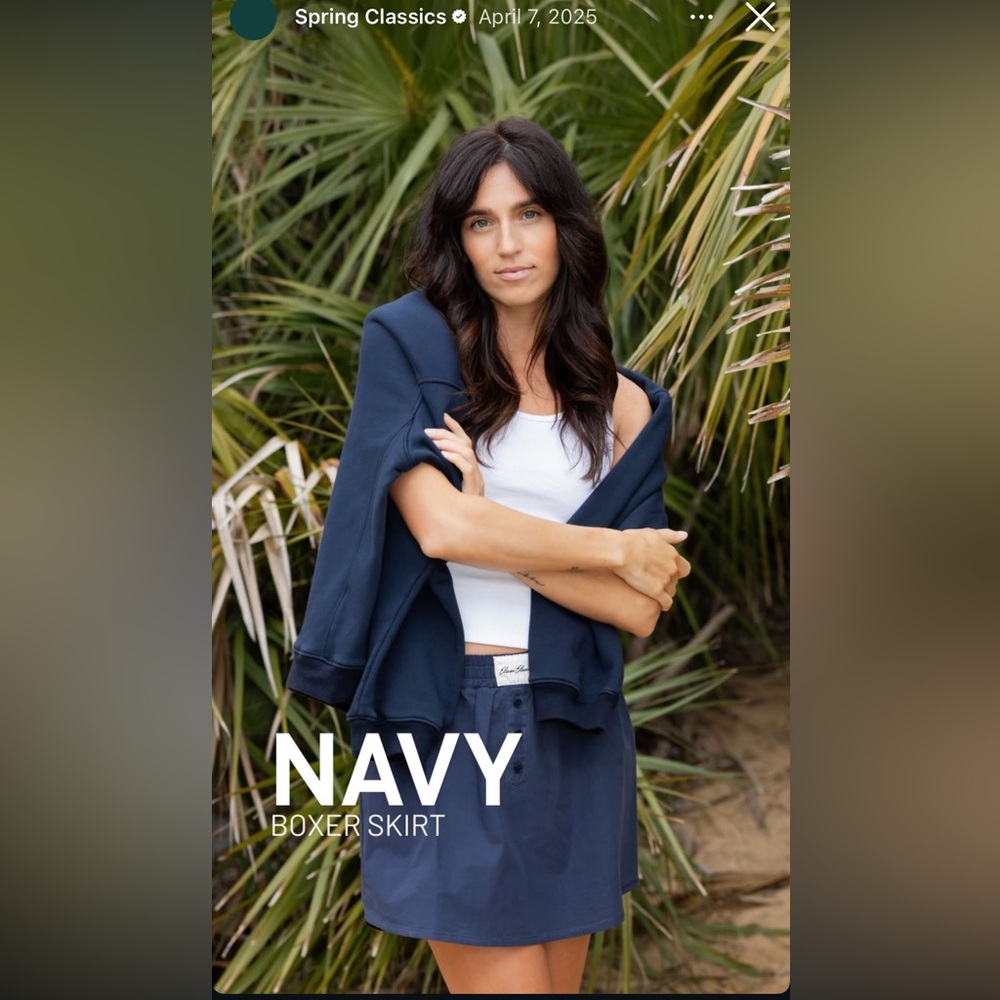 Eleven Eleven Navy Boxer Skirt (Built in shorts)
